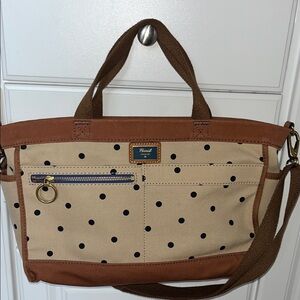 Fossil Cream and Brown Polka Dot Tote